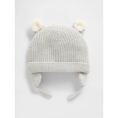 GAP Baby zateplená sherpa čiapka Unisex Sivá