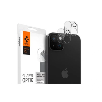 Spigen Комплект от 2 фолиа за стъкло на камера Spigen Optik, съвместими с iPhone 15 / 15 Plus Clear (AGL06916) (AGL06916)