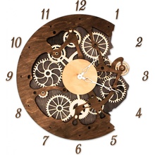 Dekor z Lesa Drevené hodiny Gear Farebné 37 x 37 cm