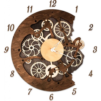 Dekor z Lesa Drevené hodiny Gear Farebné 48 x 48 cm