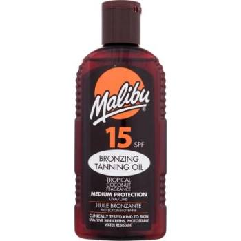 Malibu Bronzing Tanning Oil SPF15 водоустойчиво бронзиращо слънцезащитно масло с аромат на кокос 200 ml