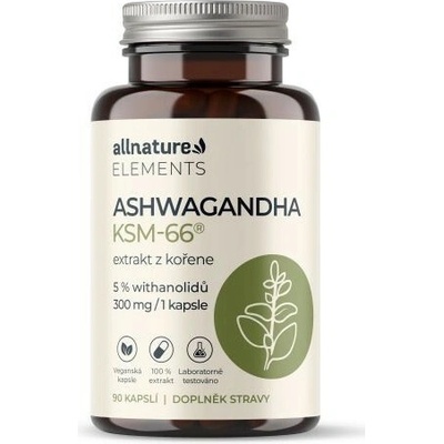 Allnature Elements Ashwagandha KSM-66 90 kapsúl