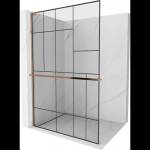 Mexen Kioto+ L душ екран с полица Walk-in 80 x 200 cm, черен дизайн, розово злато - 800-080-123-60-78 (800-080-123-60-78)