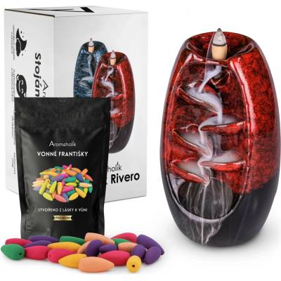 Aromatický krb Rivero backflow červený + 60 vonných kadidel Aromaholik – Zbozi.Blesk.cz