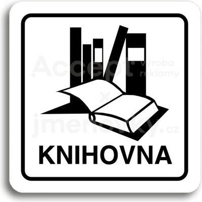 ACCEPT Piktogram knihovna - bílá tabulka - černý tisk