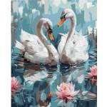 Ideyka Paint by numbers - In love swans 40x50cm