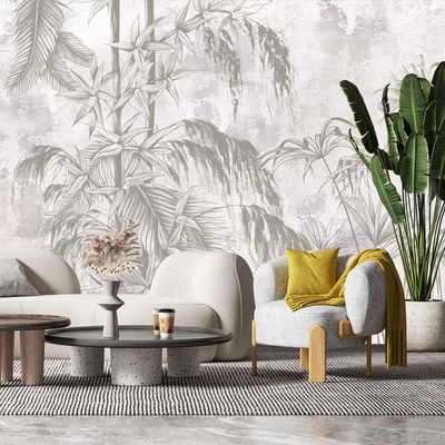 Decono Фототапет Тропик в Сиво