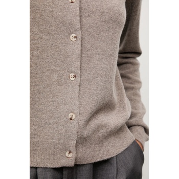 Answear. LAB Жилетка от мериносова вълна с шал Answear. LAB дамска в кафяво от лека материя (WA25-SWD026)