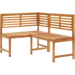 vidaXL Градинска ъглова пейка, 140 cм, акация масив (312422)