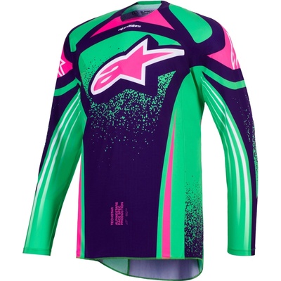 Alpinestars TECHSTAR NOMUR tmavě fialová/zelená/růžová fluo