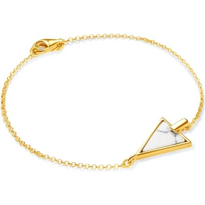 SAVICKI Гривна Celebrity, триъгълна, позлатено сребро, хаулит, 18 см