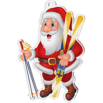 Bauer Decor Akrylátová vánoční ozdoba Santa Claus single lyžař