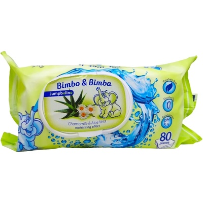 Bimbo & bimba мокри кърпи, 80 броя, Лайка и Алое вера