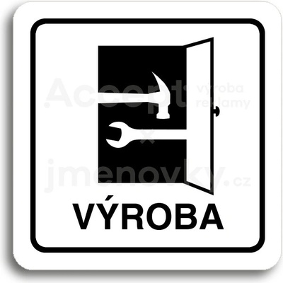 ACCEPT Piktogram výroba - bílá tabulka - černý tisk