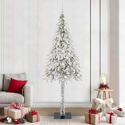 vidaXL Коледно дърво с 300 LED светодиода Бяло 210 cm ПЕ и стомана (3396245)
