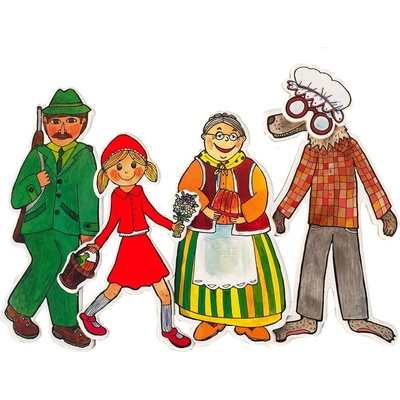 Marionetino bábky Červená Čiapočka 4 ks