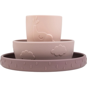 Done by deer Детски съдове Deer Friends с вендуза розови 3 части (1529351)