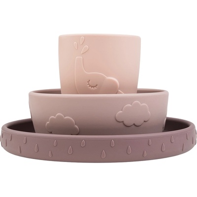 Done by deer Детски съдове Deer Friends с вендуза розови 3 части (1529351)