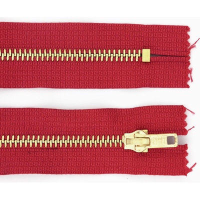 Pro Háčkování Kovový zip nedělitelný 6 cm, Ø 6 mm červený