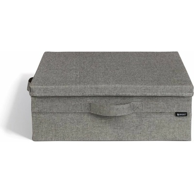 Bigso Sivý látkový úložný box s vekom 46x56x16 cm