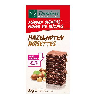 Млечен шоколад с лешници без захар x 85 g | Damhert (003126 (1112) DMN)