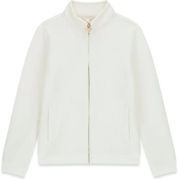 GUESS Едноцветен суичър за момиче в мръсно бял цвят със златен цип Guess