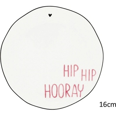 Bastion Collections Talířek CAKE White/Rose Hip Hip Hooray, 16cm LI-CAKE-007-RO