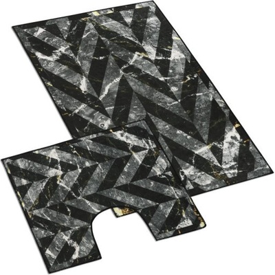 Bellatex koupelnová sada 3D tisk Černý mramor 60x100 60x50 cm