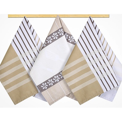 Bellatex Kuchyňská utěrka Káro zelená hnědá červená 50 x 70 cm sada 4 ks – Sleviste.cz