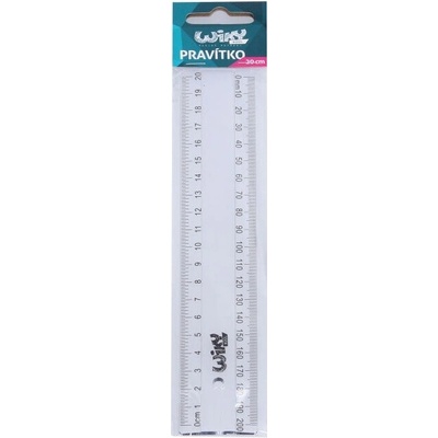 Pravítko 20 cm transparent