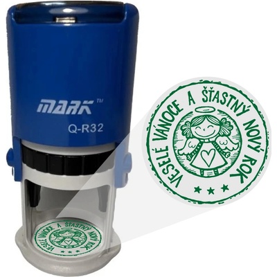Mark Samonamáčecí razítko Veselé Vánoce 017 žlutá 45mm