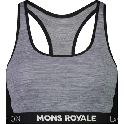 Mons Royale Дамско мериносово термобельо Mons Royale Women's Sierra Sports Bra Merino base layer - Grey Heather / Black - размер XS (115-2140-0211)