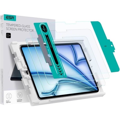 ESR Tempered Glass Screen Protector Set - комплект 2 броя калени стъклени защитни покрития за дисплея на iPad Air 11 (2024) (прозрачен)