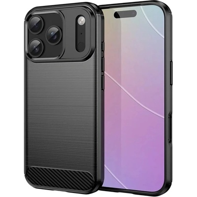 Gigapack iPhone 17 Pro GIGAPACK Силиконов протектор за телефон, удароустойчив, карбонова шарка, ЧЕРЕН GP-173680 (GP-173680)