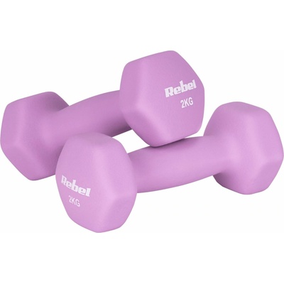 Rebel RBA-2330-2 Neoprénové liatinové HEX činky 2 x 2 kg