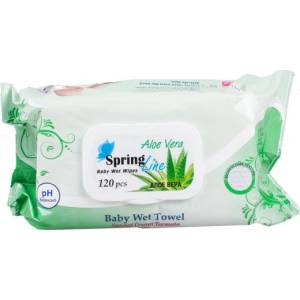 Spring Line Мокри кърпи 120бр - Алое вера (273)