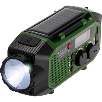 Camry Аварийно радио Camry CR 1919, Соларен панел/Ръчно динамо/USB-C, 4000 mAh, Bluetooth, LED дисплей, Зелен/Черен (CR 1919)