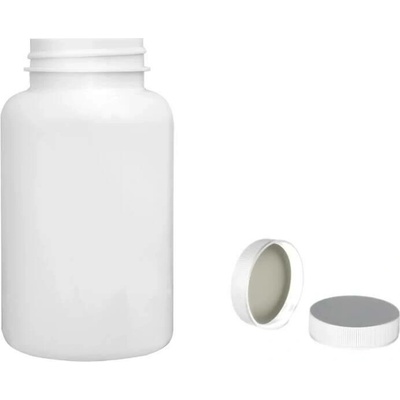 Pilulka Plastová lahvička, lékovka bílá s bílým uzávěrem 250 ml