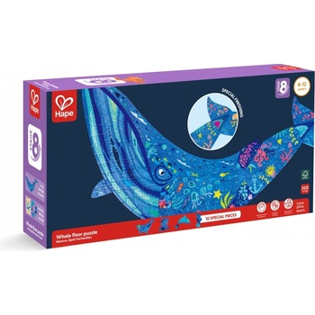 Hape Пъзел за под Hape - Кит, 200 части (H1668)