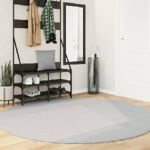 vidaXL Килим HUARTE с къс косъм, мек и миещ се, сив, Ø 200 см (375088)