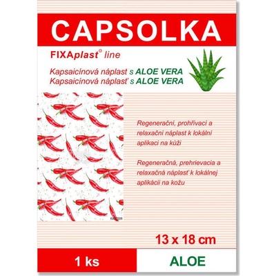 Fixaplast Capsolka - kapsaicínová náplast s Aloe vera 13 cm x 18 cm