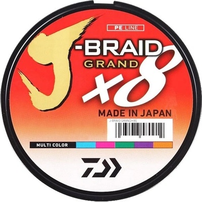 Daiwa Pletená šnúra J-Braid Grand X8 Multi Color 0,22 mm 150 m