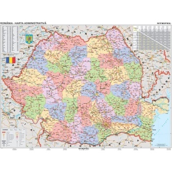 Rumunsko spediční - nástěnná mapa 100 x 70 cm, lamino + 2 lišty