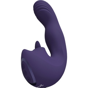 VIVE Yumi Rechargeable Triple Motor G-Spot Finger Motion Vibrator & Flickering Tongue Stimulator Purple