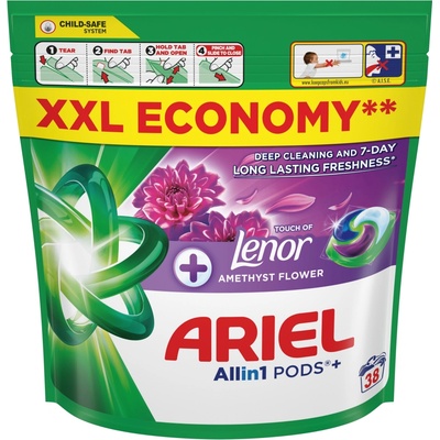 Ariel Amethyst All in1+Lenor kapsule na pranie 38 PD