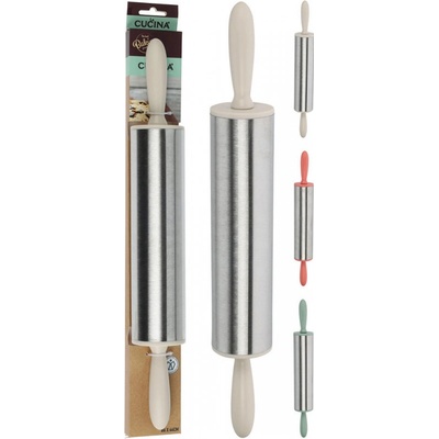 váleček na těsto obouruč.44x6cm, nerez/PH rukojeť mix barev – Zboží Dáma