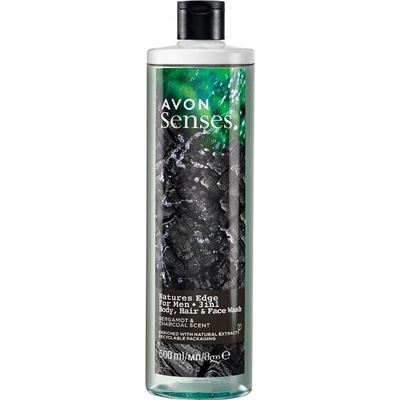 Avon Senses Natures Edge sprchový gél a šampón 2 v 1 pre mužov 500 ml