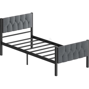 ASIR GROUP Метално единично легло KAROM 90x200 см, сиво, товароносимост 120 кг (AS3241)