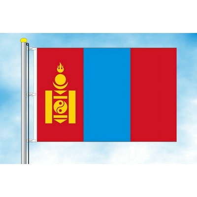 LIBEA, s.r.o. Vlajka Mongolska Rozměr: 30×45 cm, Uchycení: Karabiny na stožár