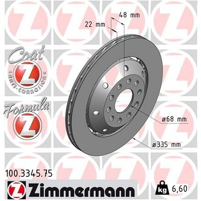 Brzdový kotúč ZIMMERMANN 100.3345.75 (100334575)